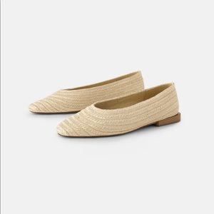Zara Raffia Rafia Woven Jute Natural Ballet Flats